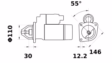 Démarreur 3.2 Kw avec réducteur IS1387 | Letrika