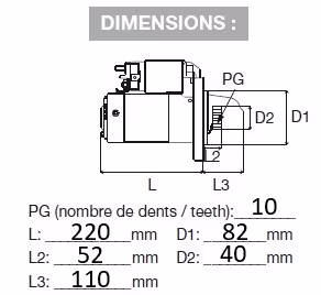Démarreur 6V 1,1KW - Ccw