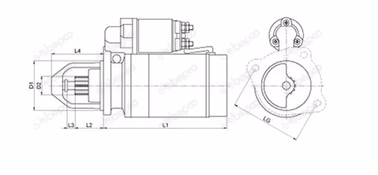 Démarreur avec réducteur 12 V - 3.2 kW - 10 Z