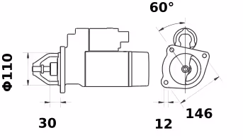 Letrika | Démarreur IS0203 12V 2,7KW