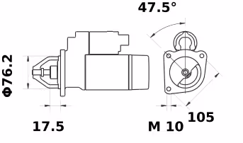 Letrika | Démarreur IS0647 12V 1,7KW