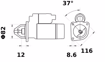 Letrika | Démarreur IS0997 12V 2.1KW