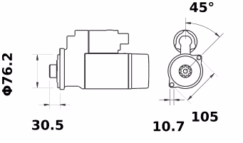 Letrika | Démarreur IS1034 24V 2,5KW