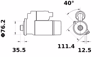 Letrika | Démarreur IS1040 12V 1.1KW