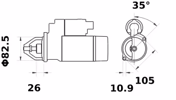 Letrika | Démarreur IS1073 12V 2.6KW