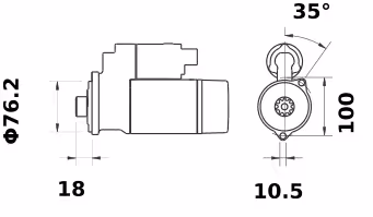 Letrika | Démarreur IS1104 12V 1.2KW
