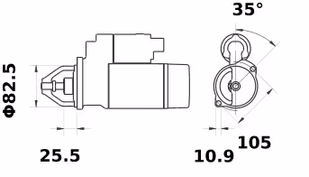 Letrika | Démarreur IS1217 12V 2.6 KW