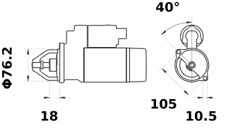 Letrika | Démarreur IS1279 12V 1.1KW