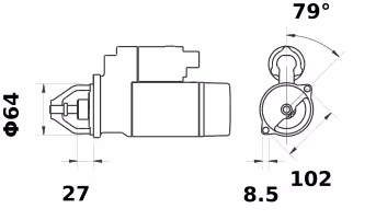 Letrika | Démarreur IS1286 12V 1.1KW