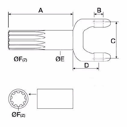 Demi-arbre de cardan extérieur LB115B