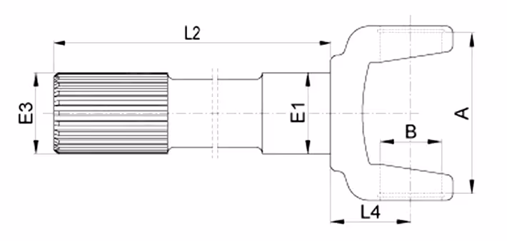 Demi arbre de cardan Z=14 L201 mm Fiat 9962245