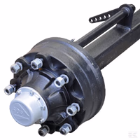 Demi essieu freiné carré 80 mm 8 goujons frein 350x60 mm