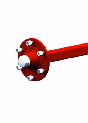 Demi-essieu sans freins carré de 50mm 4 goujons et demi voie de 500mm type F