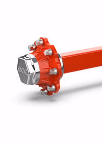 Demi-essieu sans freins carré de 60mm 6 goujons et voie de 500mm type X renforcé