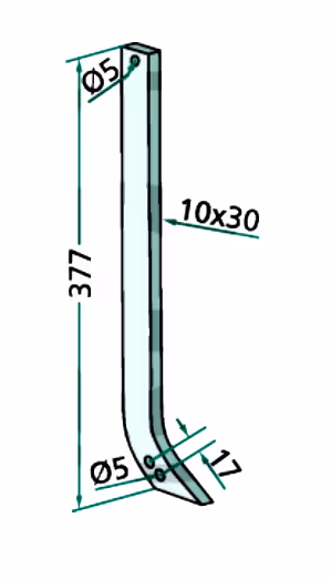 Dent bineuse 30x10mm Adaptable