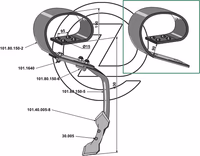 Dent cultivateur complète a ressort Système David III Adaptable