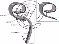 Dent cultivateur Gauche Adaptable