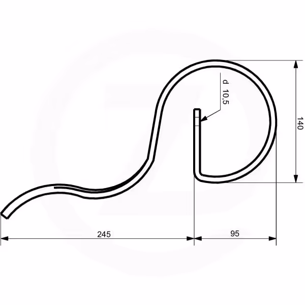 Dent vibroculteur Rau avant 25x8mm RG00007748 Adaptable