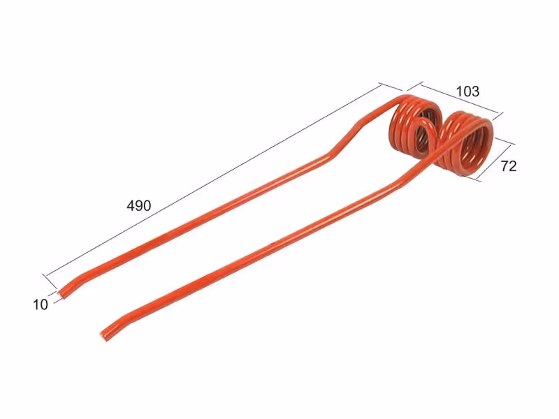 Dent d'andaineur, Type JF, Stoll Longueur: 490mm, Largeur: 103mm, Ø10mm Correspond à: 14330308