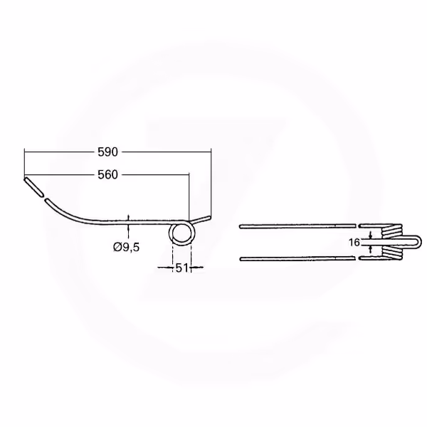 Dent andaineur Kuhn K8013670 / 575.625.00 Adaptable