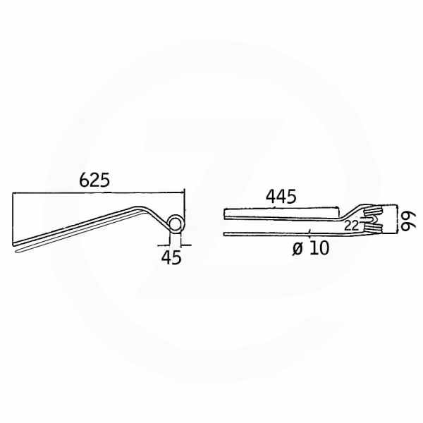 Dent andaineur Krone 265.013.0 / 265.065.0 Adaptable