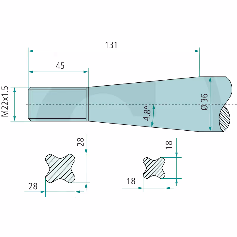 Dent de chargeur frontal coudée 40 mm Lg 880 mm
