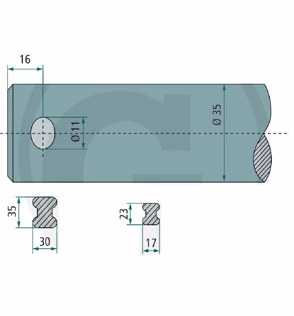 Dent de chargeur 1150 mm 35 mm Adaptable