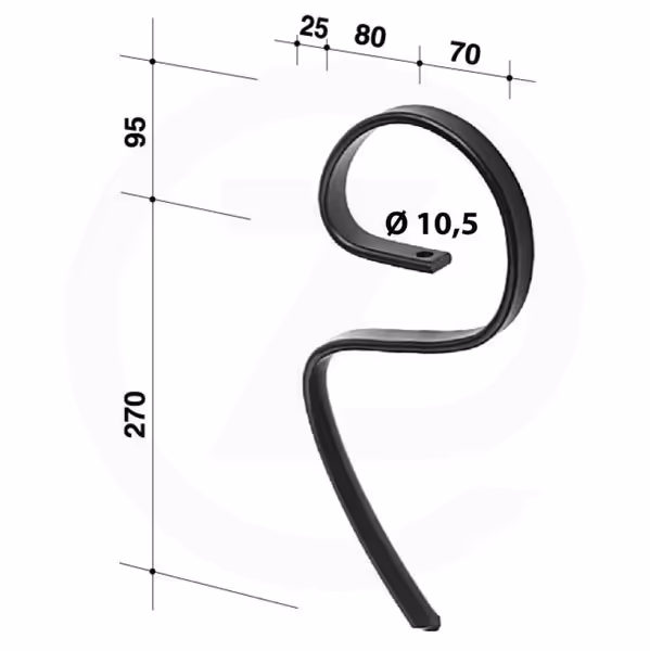 Dent vibroculteur 25x8 365 mm Adaptable
