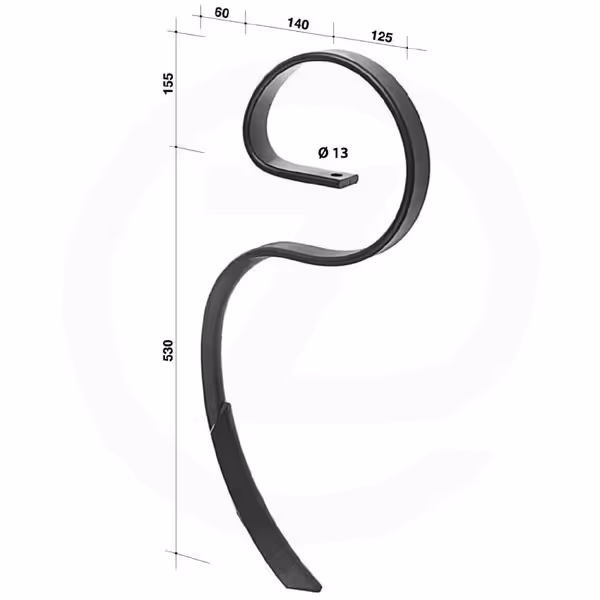 Dent vibroculteur 45x12mm Adaptable