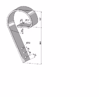 Dent de cultivateur HE-VA crossboard 80x10 0422145 adaptable