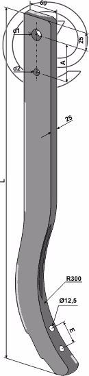 Dent dechaumeur 740mm Adaptable