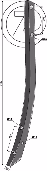 Dent dechaumeur Köckerling Topmix 506048 Adaptable