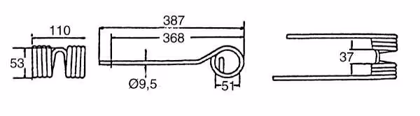 Dent faneuse Kuhn Droite 58740700 Adaptable