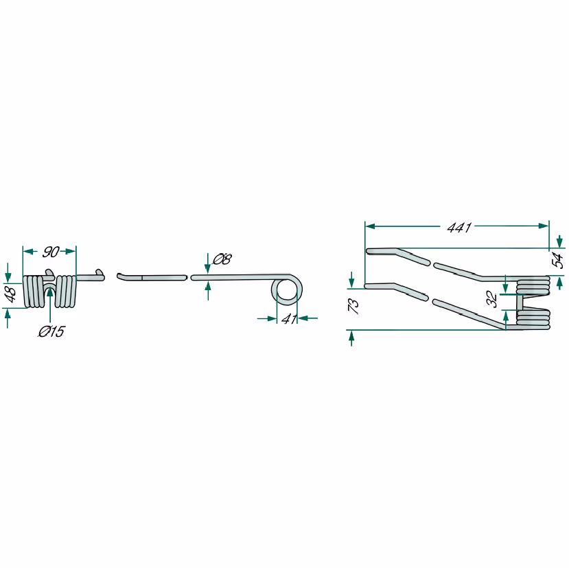 Dent faneuse JF Stoll Droite Adaptable