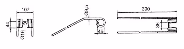 Dent faneuse Kuhn 58505210, 58505214 Adaptable