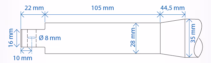 Dent de fourche Ø35 L680 mm Agram