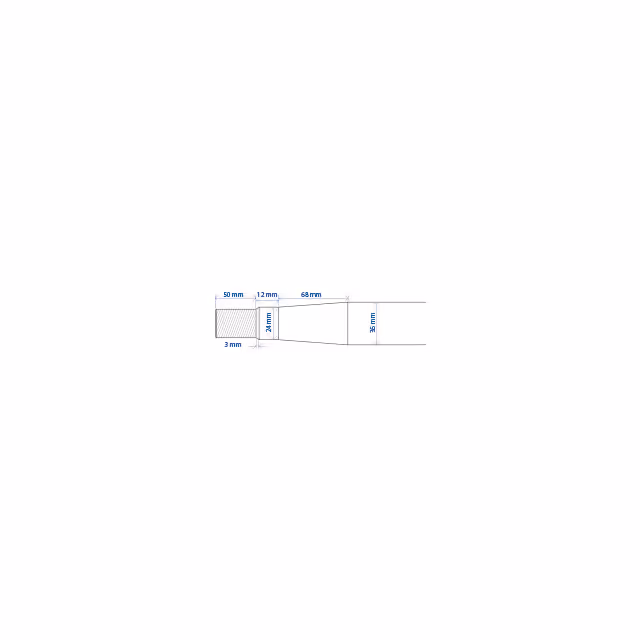 Dent de fourche ø36 lg 1000 m20x1.5 cl ll profil h