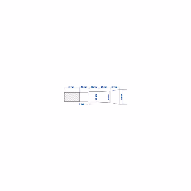 Dent de fourche ø36 lg 1400 m22x1.5 cc profil etoile type fx