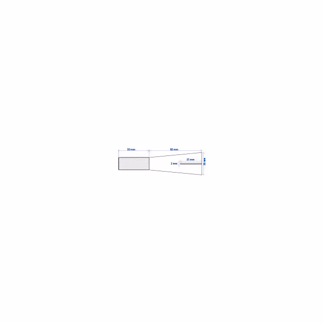 Dent de fourche ø36 lg 600 m20x1.5 cl courbee+nervure