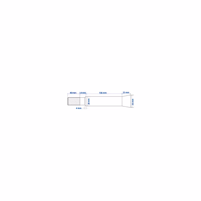 Dent de fourche ø36 lg 850 m22x1.5 cc ll