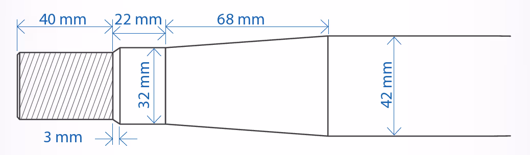 Dent de fourche droite 1100 mm 42 mm adaptable