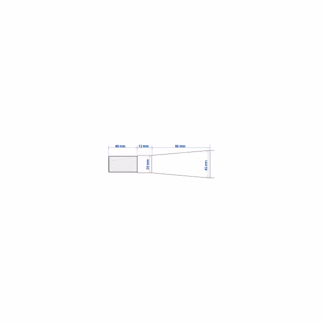 Dent de fourche ø45 lg 810 m28x1.5 cl profil carre