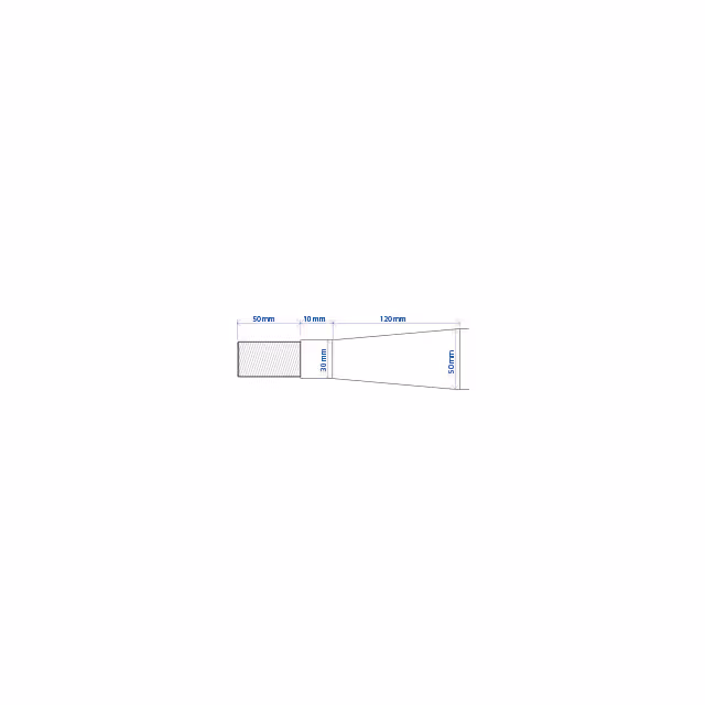 Dent de fourche ø50 lg 1250 m28x1.5 profil carre