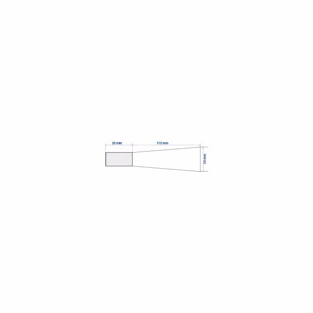 Dent de fourche ø50 lg 1400 m28x1.5 profil lisse