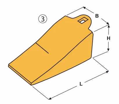 Dent de godet e 450 lg 120x56x52