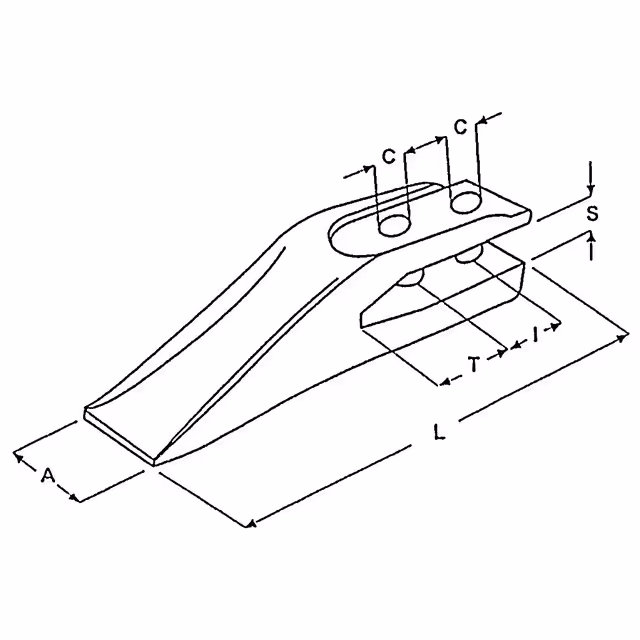 Dent de godet e20.5 lg222x54 e p17 ea60
