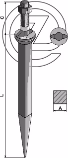 Dent de herse à semaille acier bore Adaptable