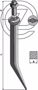 Dent de herse à semaille acier bore Adaptable