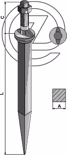 Dent de herse à semaille acier bore Adaptable