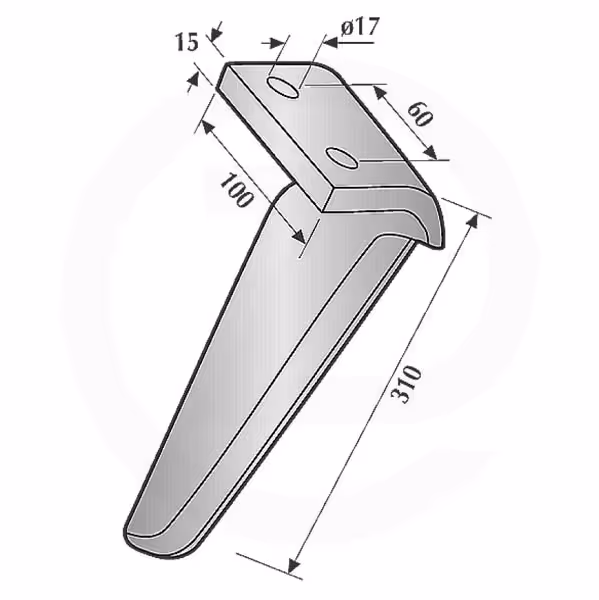Dent de herse rotative Maschio Gaspardo EP15 Droite Adaptable